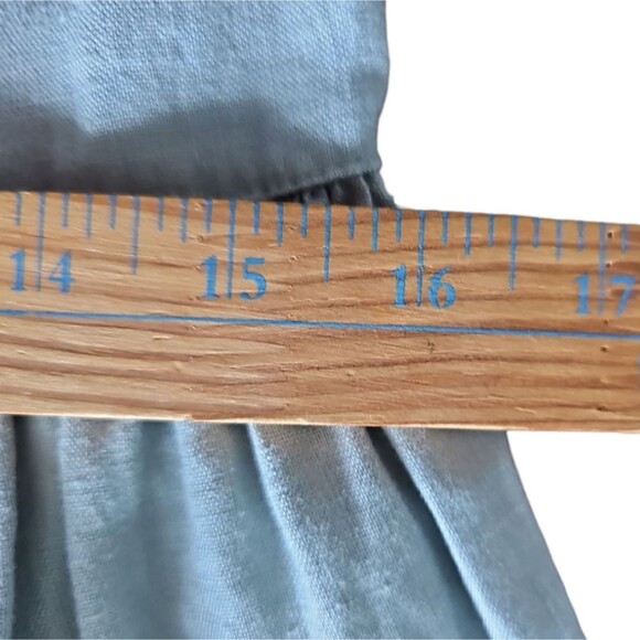 Eddie Bauer 100% Linen Button Front Maxi Dress Sz XSP Vintage Cottagecore Sage - Picture 16 of 16